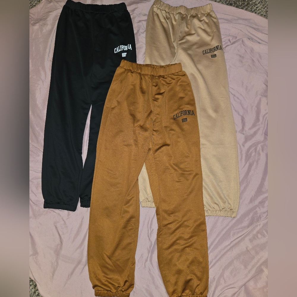 SHEIN Black, Brown And Gold California Joggers for Kids